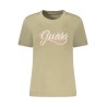 GUESS JEANS T-SHIRT MANICHE CORTE DONNA VERDE