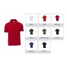 Polo ITALIA unisex a manica corta a 3 bottoni bianchi
