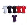Polo LEEDS donna sfiancata a manica corta a sei bottoni bianchi con interno collo