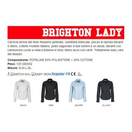 camicia brighton lady donna dal titolo finissimo pettinato