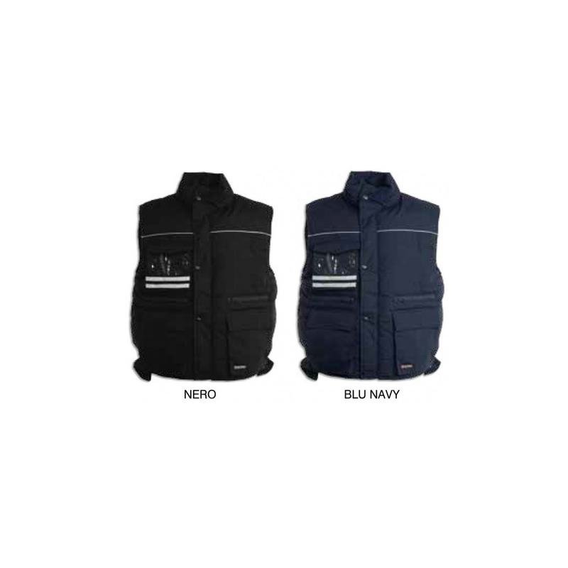 gilet azua plus imbottito in cotone/poliestere con piping reflex