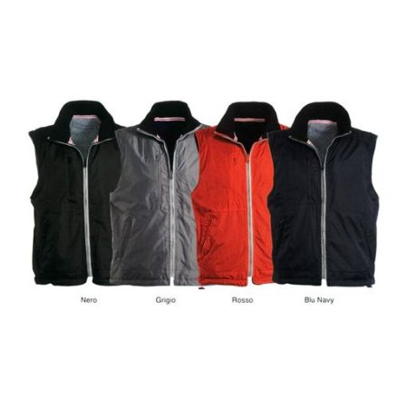 gilet speed unisex reversibile, zip in plastica coperta con profilo reflex