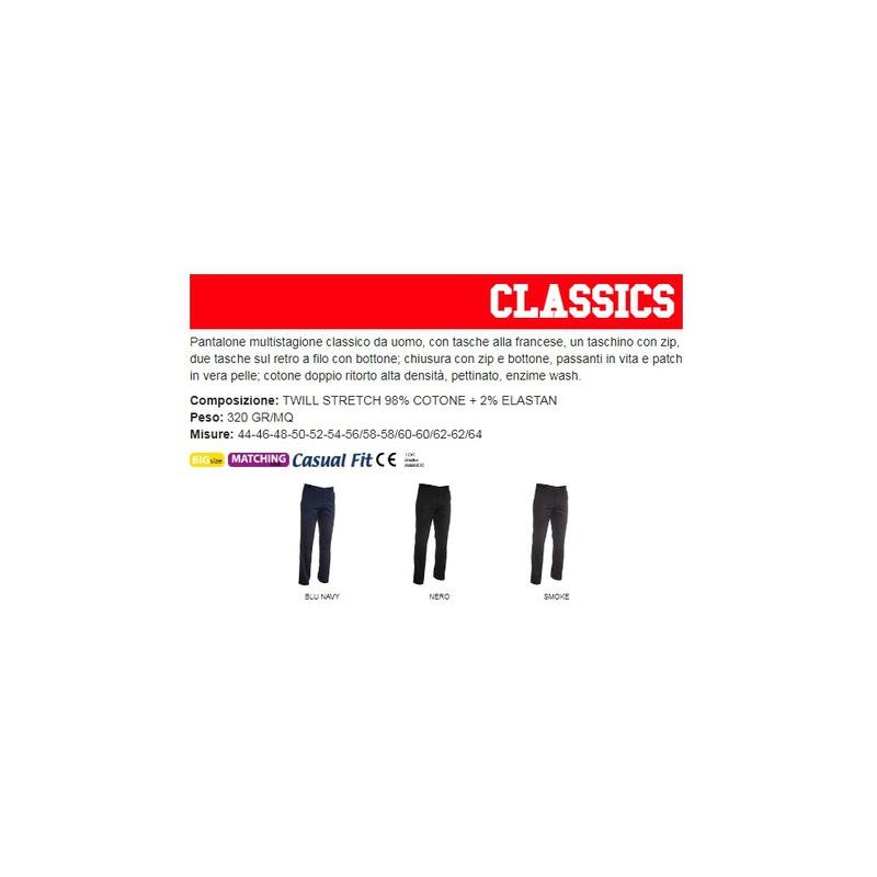 pantalone classics multistagione classico da uomo