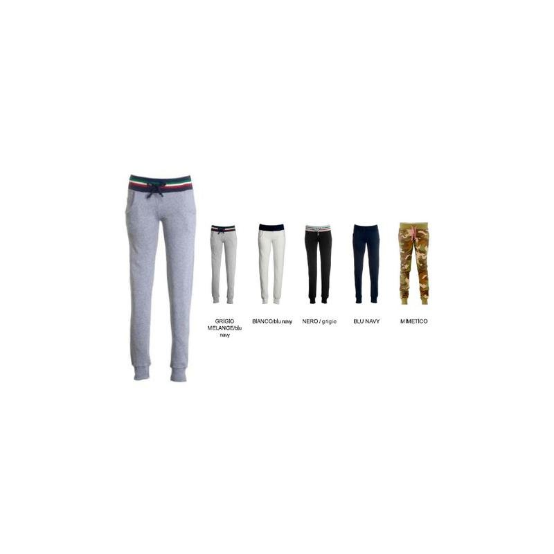 pantalone dance donna in felpa con tasche ed elastico nella caviglia cotone 100%