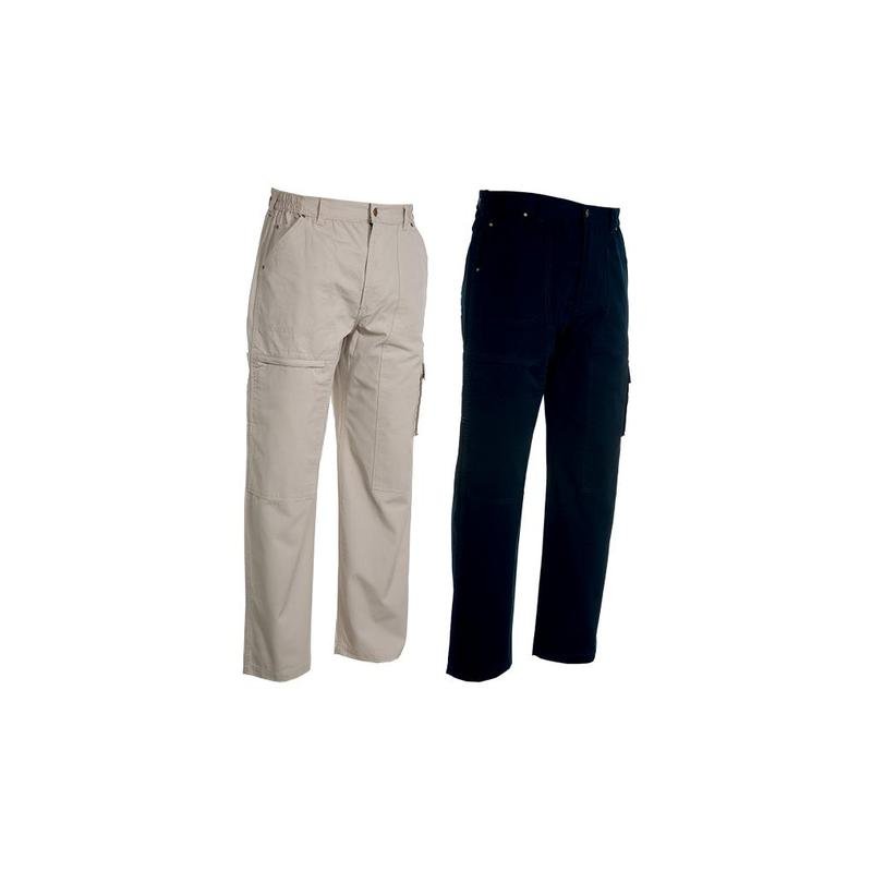 pantalone fleccer multitasche in 100% cotone canvas