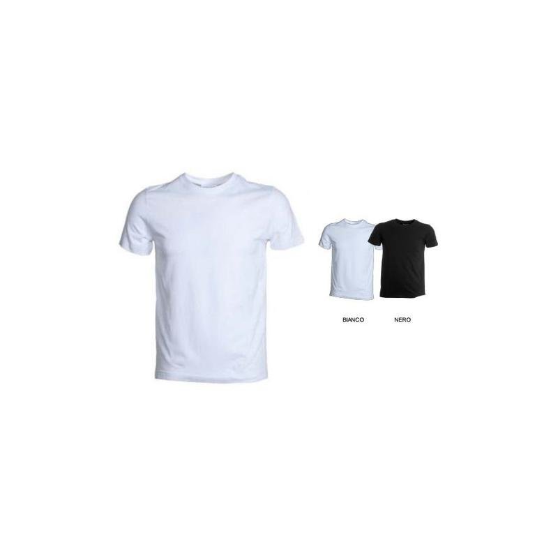 t-shirt bodyflex girocollo manica corta con colletto basso misto spandex