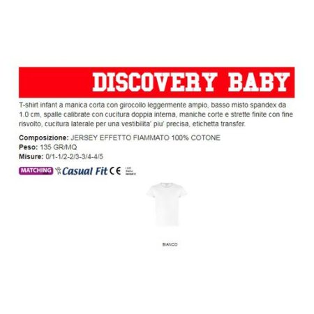 t-shirt discovery baby infant a manica corta con girocollo leggermente ampio