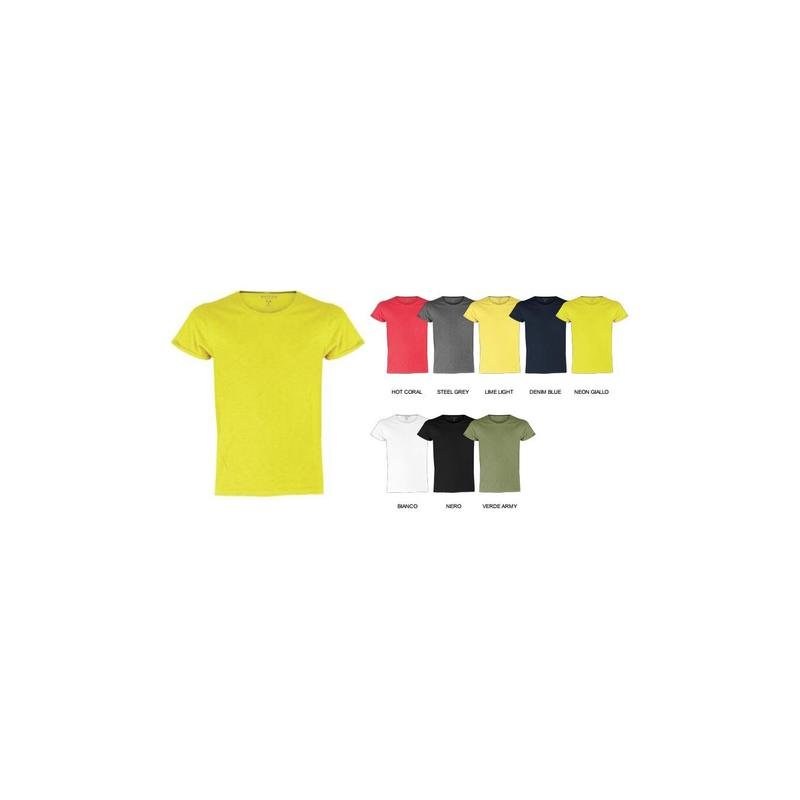 t-shirt discovery fluo manica corta con girocollo leggermente ampio