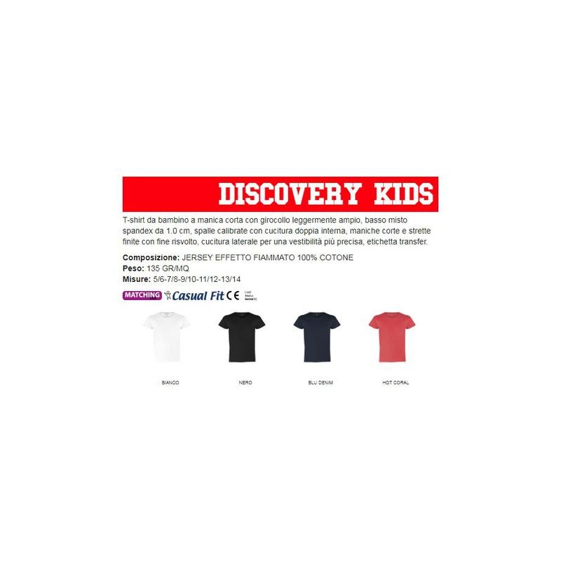 t-shirt discovery kids da bambino a manica corta con girocollo leggermente ampio