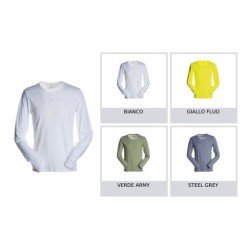 T-shirt manica lunga con girocollo leggermente ampio