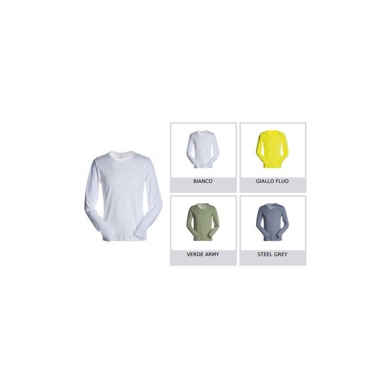 T-shirt manica lunga con girocollo leggermente ampio