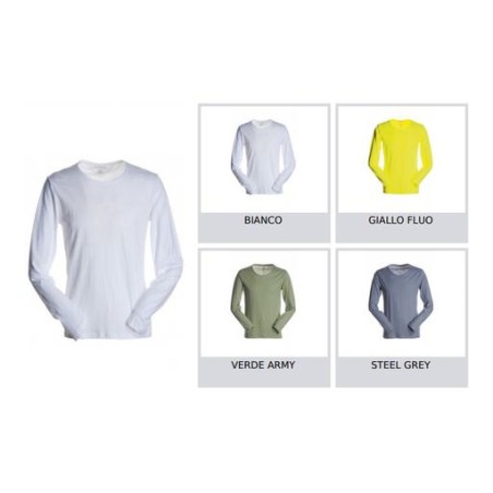 T-shirt manica lunga con girocollo leggermente ampio
