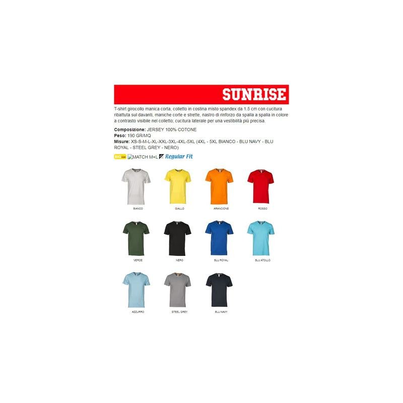 t-shirt sunrise girocollo manica corta