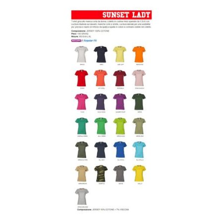 t-shirt sunset lady girocollo manica corta da donna