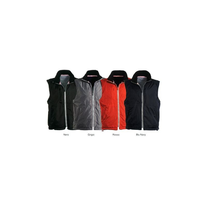 gilet speed unisex reversibile, zip in plastica coperta con profilo reflex