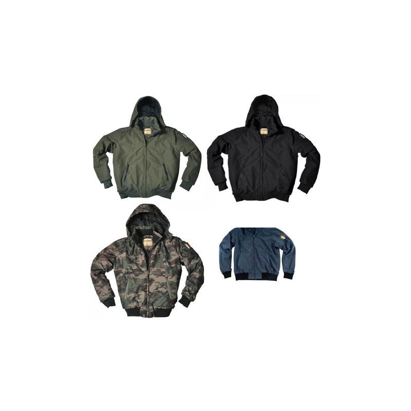 Bomber Vintage Tango imbottito con patch scudetto a velcro sulla manica e cappuccio