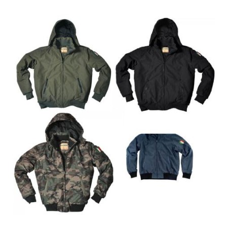 Bomber Vintage Tango imbottito con patch scudetto a velcro sulla manica e cappuccio