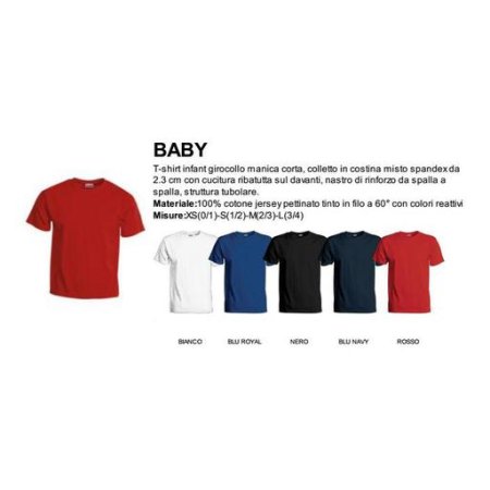 t-shirt baby infant girocollo manica corta