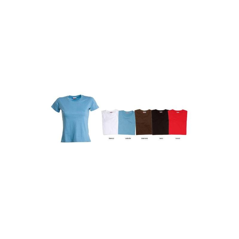 t-shirt slim donna 100% cotone alta qualità 145 gr/mq