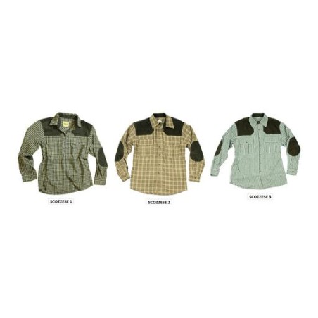 Camicia Corvus flanella a disegno scozzese con rinforzi velluto spalle e gomiti