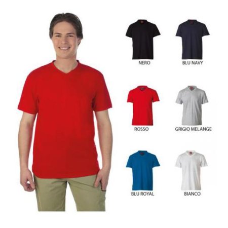 t-shirt vneck uomo collo a v manica corta