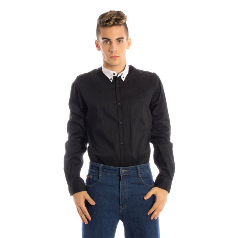 PAPETE CAMICIA MANICHE LUNGHE UOMO NERO PAPETE CAMICIA MANICHE LUNGHE UOMO NERO