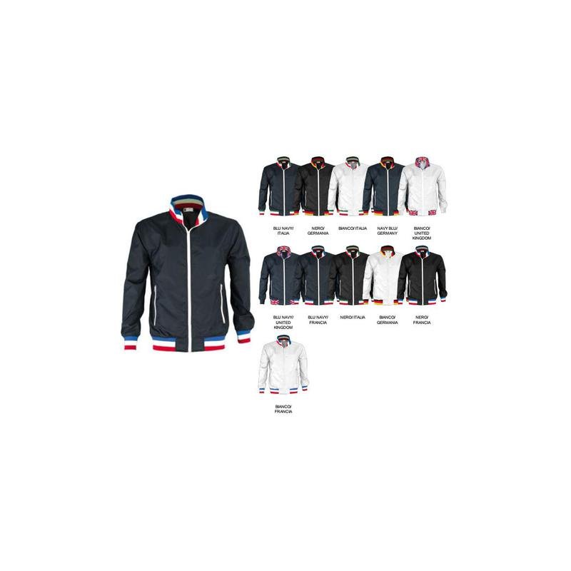 giubbino united uomo, zip bianca in plastica con cursore in metallo giubbino united uomo, zip bianca in plastica con cursore in metallo
