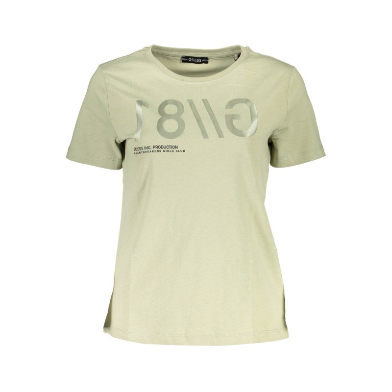 GUESS JEANS T-SHIRT MANICHE CORTE DONNA VERDE GUESS JEANS T-SHIRT MANICHE CORTE DONNA VERDE