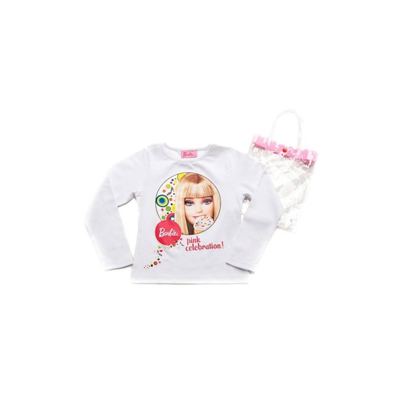 BARBIE T-SHIRT MANICHE LUNGHE BAMBINA BIANCO BARBIE T-SHIRT MANICHE LUNGHE BAMBINA BIANCO
