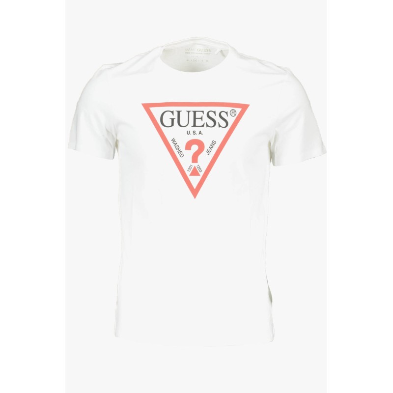 GUESS JEANS T-SHIRT MANICHE CORTE UOMO BIANCO GUESS JEANS T-SHIRT MANICHE CORTE UOMO BIANCO