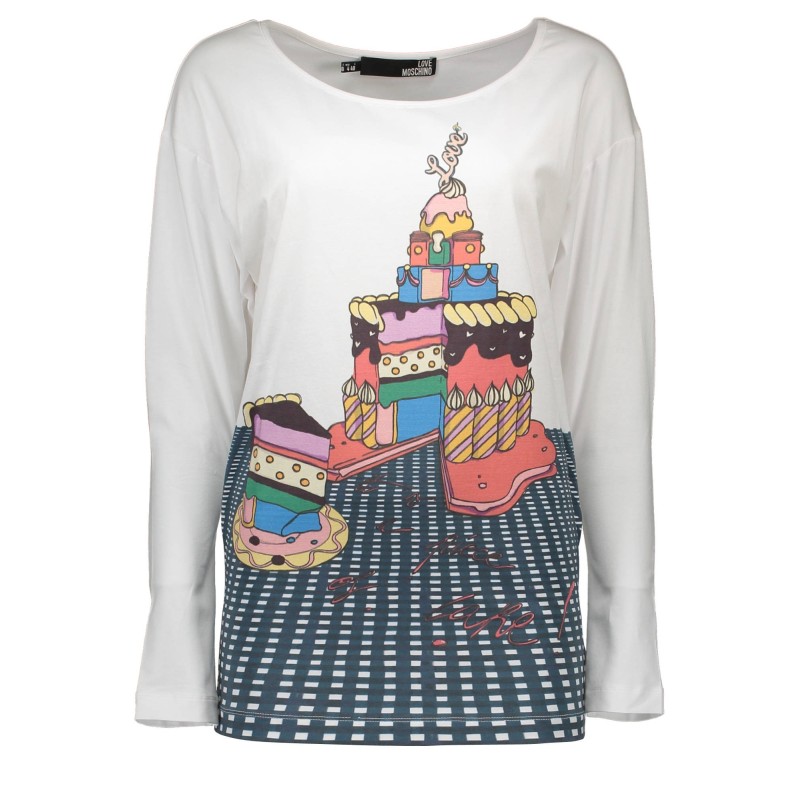 LOVE MOSCHINO T-SHIRT MANICHE LUNGHE DONNA BIANCO LOVE MOSCHINO T-SHIRT MANICHE LUNGHE DONNA BIANCO