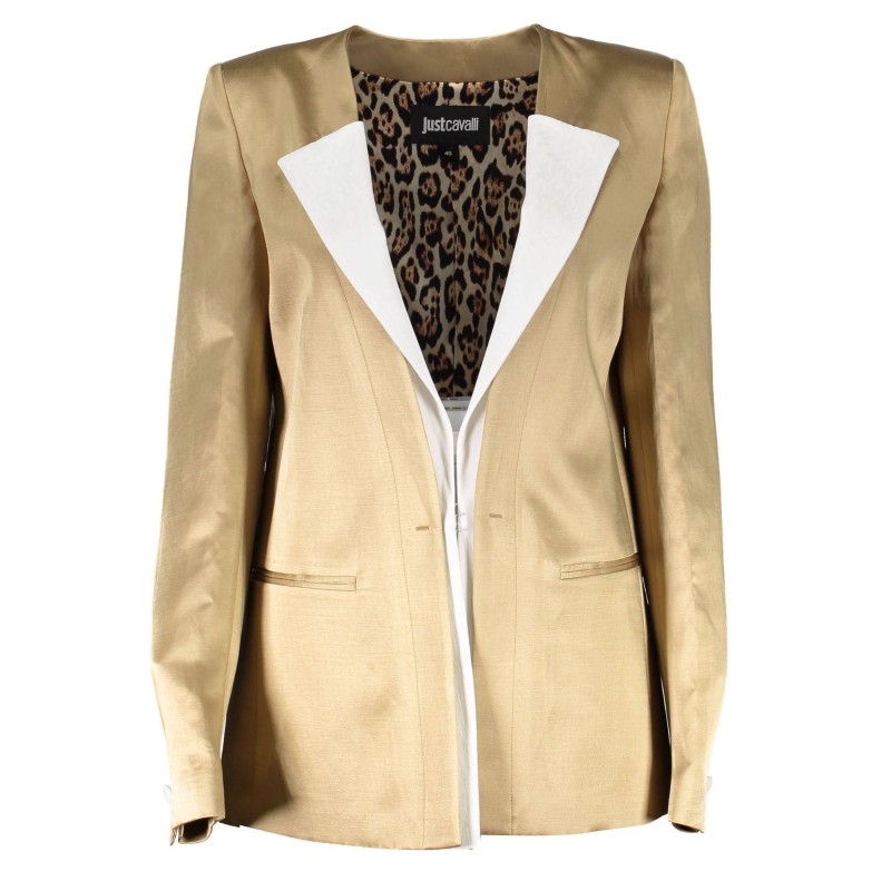 JUST CAVALLI GIACCA CLASSICA DONNA ORO JUST CAVALLI GIACCA CLASSICA DONNA ORO