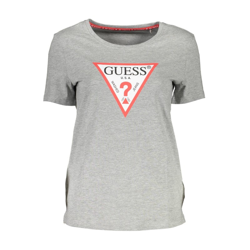 GUESS JEANS T-SHIRT MANICHE CORTE DONNA GRIGIO GUESS JEANS T-SHIRT MANICHE CORTE DONNA GRIGIO