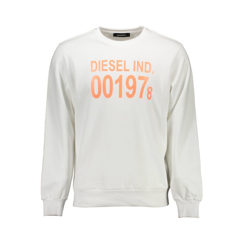 DIESEL FELPA SENZA ZIP UOMO BIANCO DIESEL FELPA SENZA ZIP UOMO BIANCO