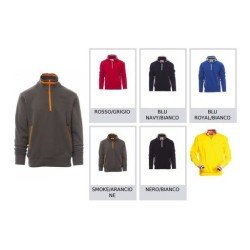 Felpa RIO uomo, mezza zip in plastica in colore a contrasto