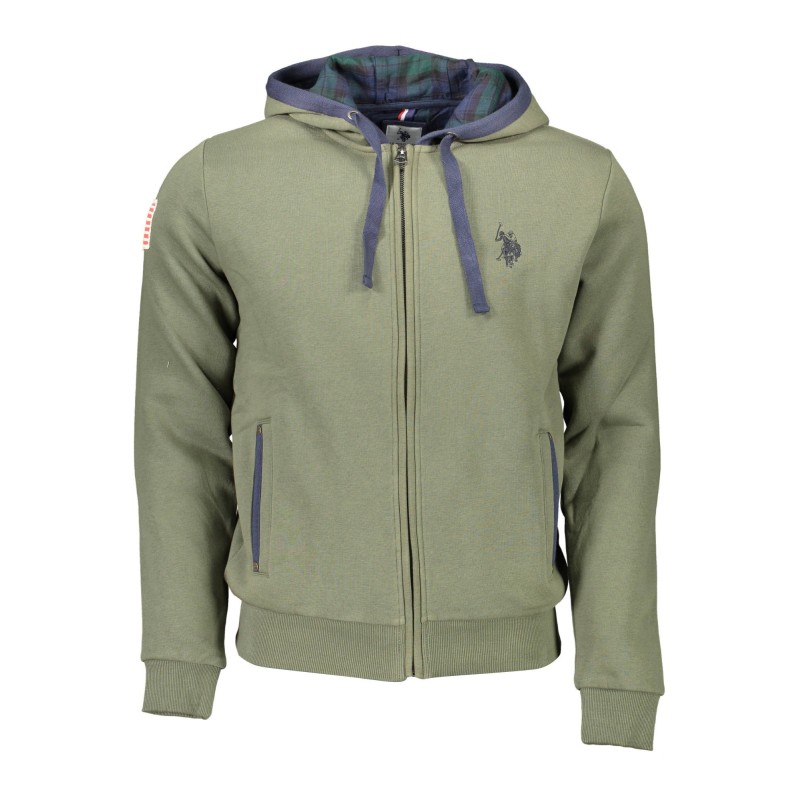U.S. POLO FELPA CON ZIP UOMO VERDE U.S. POLO FELPA CON ZIP UOMO VERDE