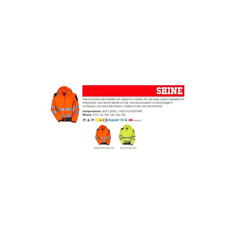 Giacca SHINE ergonomica da uomo bicolore in alta visibilità con bande 3M