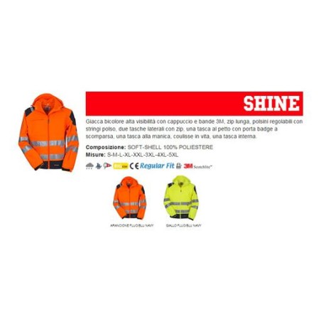 Giacca SHINE ergonomica da uomo bicolore in alta visibilità con bande 3M