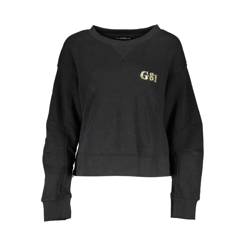 GUESS JEANS FELPA SENZA ZIP DONNA NERO GUESS JEANS FELPA SENZA ZIP DONNA NERO