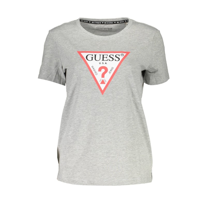 GUESS JEANS T-SHIRT MANICHE CORTE DONNA GRIGIO GUESS JEANS T-SHIRT MANICHE CORTE DONNA GRIGIO
