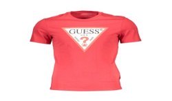 GUESS JEANS T-SHIRT MANICHE CORTE UOMO ROSSO