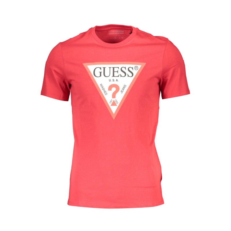 GUESS JEANS T-SHIRT MANICHE CORTE UOMO ROSSO GUESS JEANS T-SHIRT MANICHE CORTE UOMO ROSSO