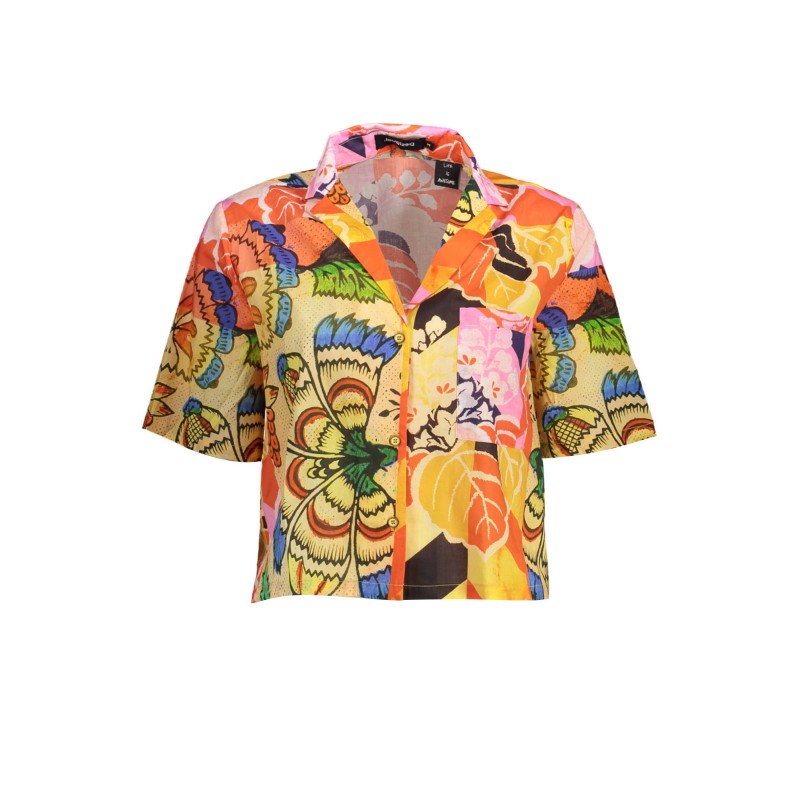 DESIGUAL CAMICIA MANICHE CORTE DONNA GIALLO DESIGUAL CAMICIA MANICHE CORTE DONNA GIALLO