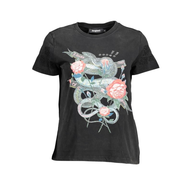 DESIGUAL T-SHIRT MANICHE CORTE DONNA NERO DESIGUAL T-SHIRT MANICHE CORTE DONNA NERO