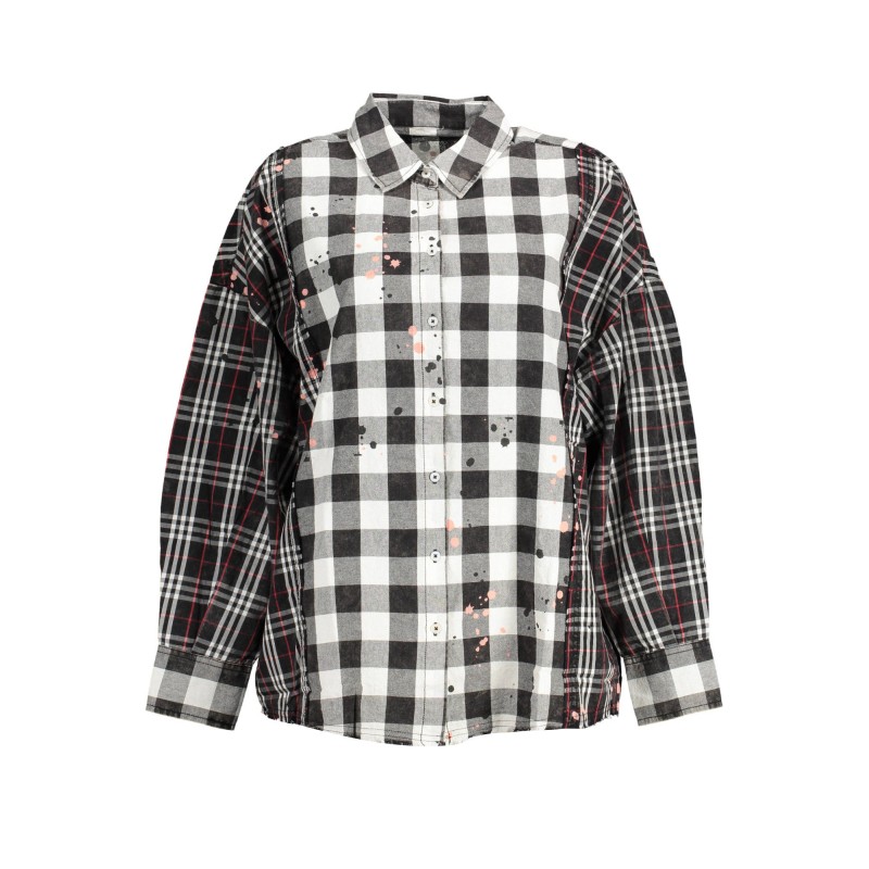 DESIGUAL CAMICIA MANICHE LUNGHE DONNA NERO DESIGUAL CAMICIA MANICHE LUNGHE DONNA NERO