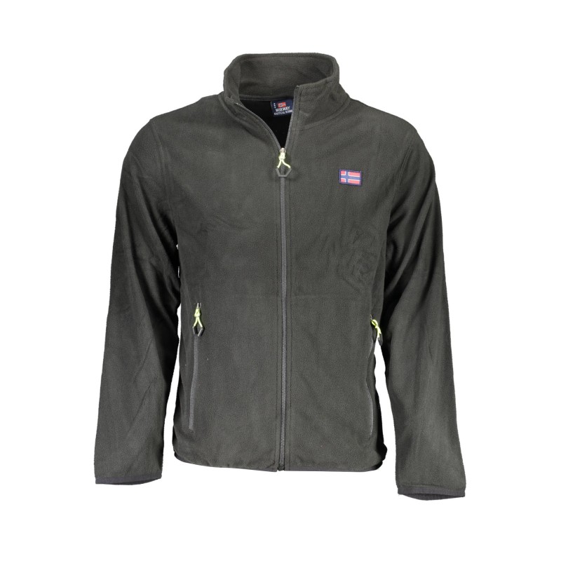 NORWAY 1963 FELPA CON ZIP UOMO NERO NORWAY 1963 FELPA CON ZIP UOMO NERO