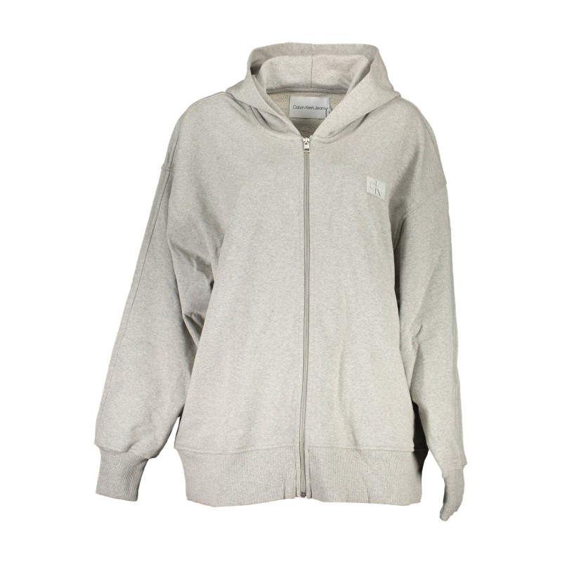 CALVIN KLEIN FELPA CON ZIP DONNA GRIGIO CALVIN KLEIN FELPA CON ZIP DONNA GRIGIO