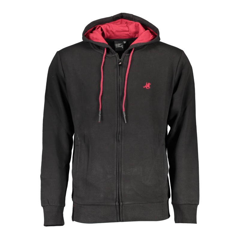 U.S. GRAND POLO FELPA CON ZIP UOMO NERO U.S. GRAND POLO FELPA CON ZIP UOMO NERO