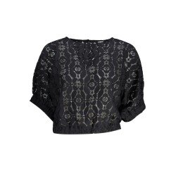 DESIGUAL T-SHIRT MANICHE CORTE DONNA NERO
