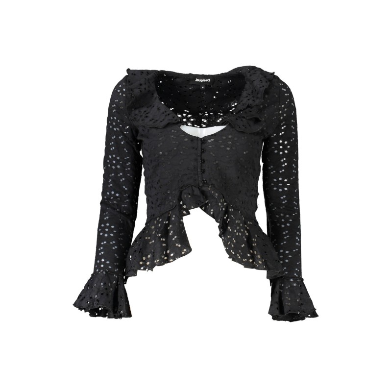 DESIGUAL CAMICIA MANICHE LUNGHE DONNA NERO DESIGUAL CAMICIA MANICHE LUNGHE DONNA NERO